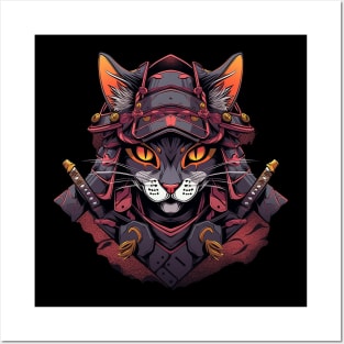 samurai cat Posters and Art